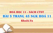 Bài 5 trang 45 SGK Hóa 11 Chân trời sáng tạo